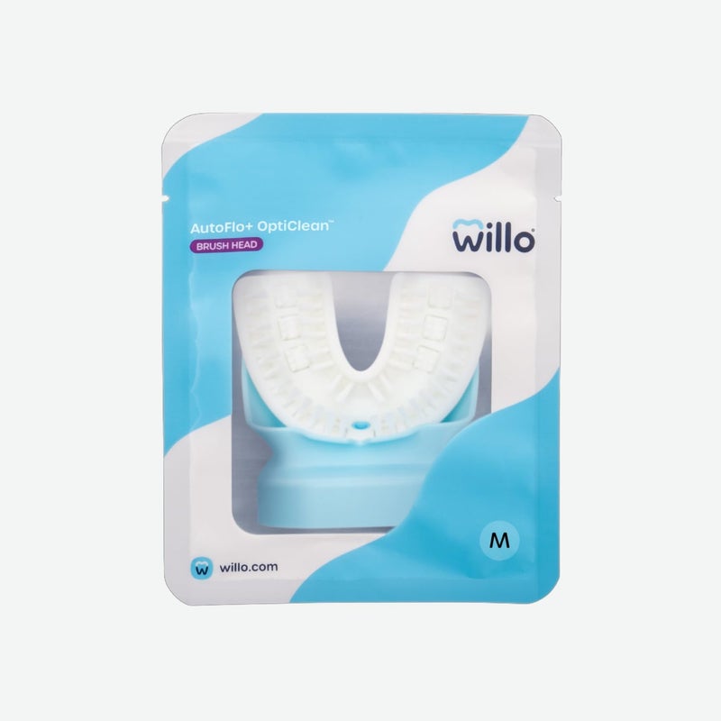 Willo Opticlean Mouthpiece for use with AutoFlo Plus Toothbrush, Replace Every 3 Months - White, Medium (Kids Ages 8-11 Years) - Image 1